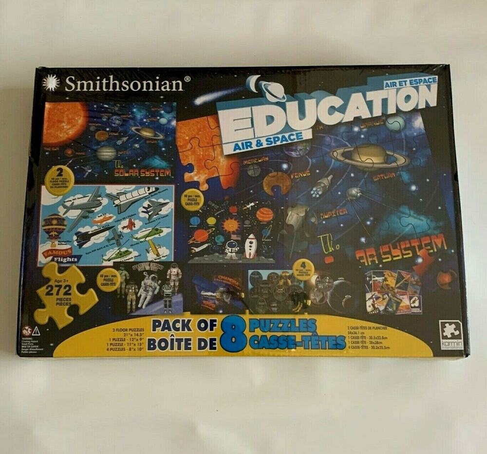 Smithsonian Education Air & Space Pack Of 8 Jigsaw Puzzles 272 Pieces Age 3+ NEW